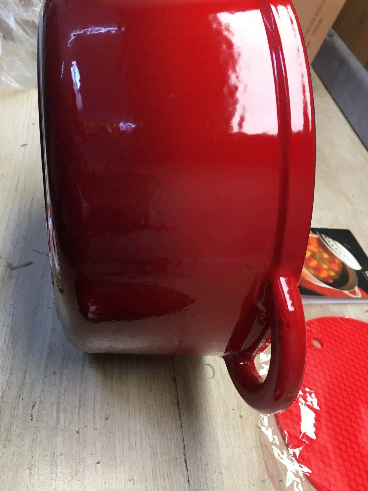Overmont emaillierter Schmortopf Gusseisen 26cm, rot, I39308