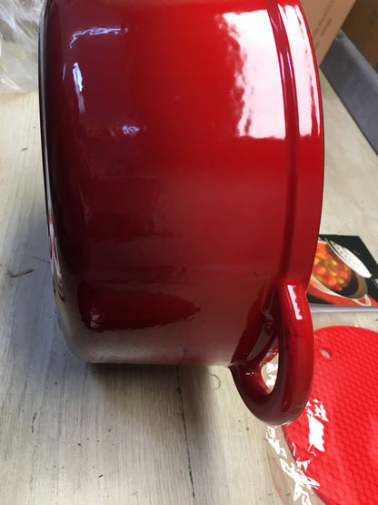 Overmont emaillierter Schmortopf Gusseisen 26cm, rot, I39308