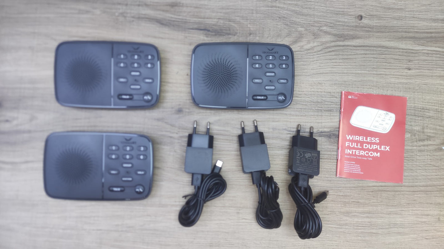 Hosmart HY-812 UltraSpeak Pro Funk-Sprechanlage für Zuhause, 3 Stück, I38720