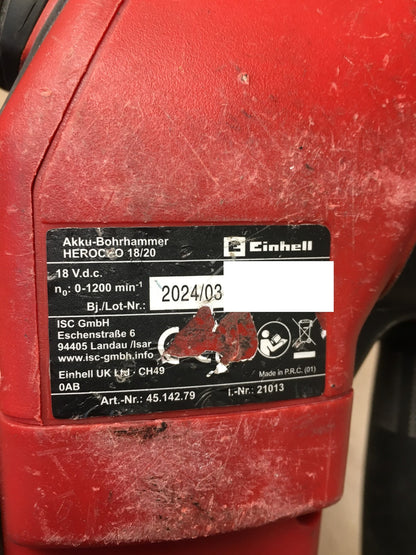 Einhell Herocco Akku-Bohr-/Meißelhammer 2.2J SDS-Plus SOLO inkl. Koffer, I38326