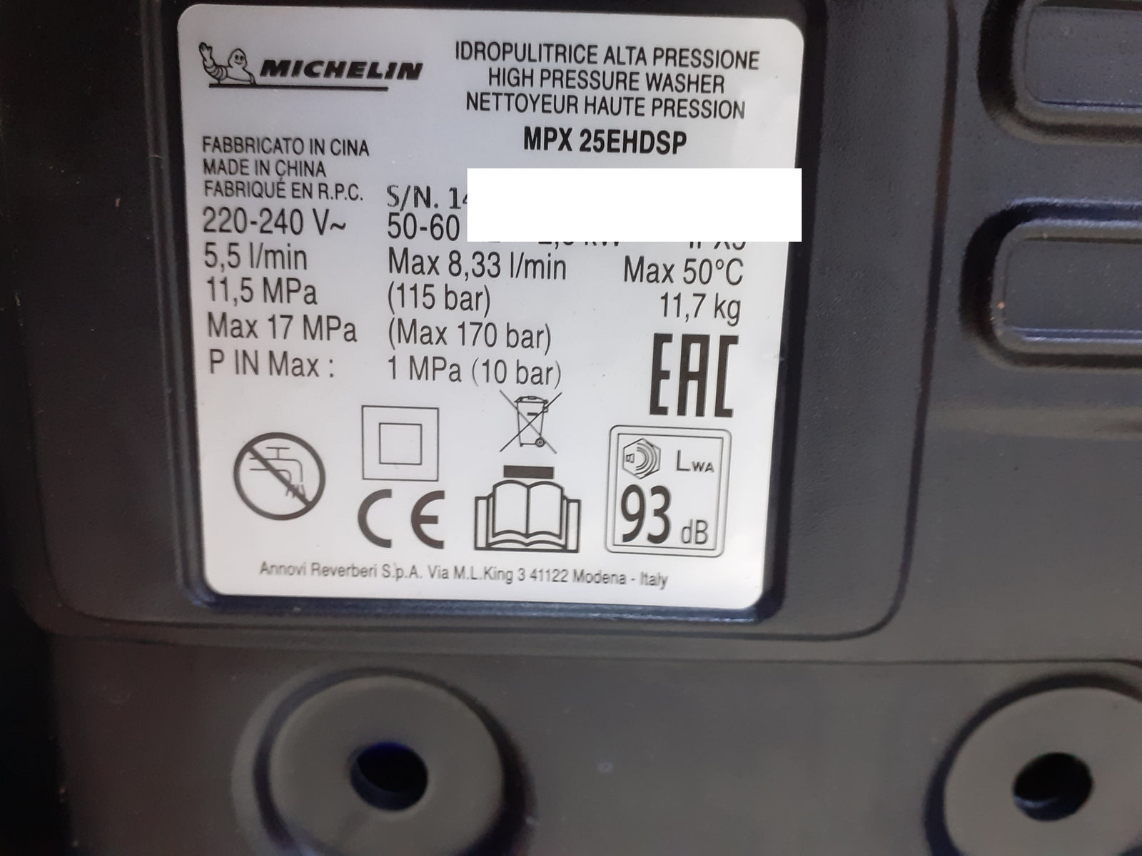 MICHELIN MPX25EHDSP Hochdruckreiniger 2500 W, I32109
