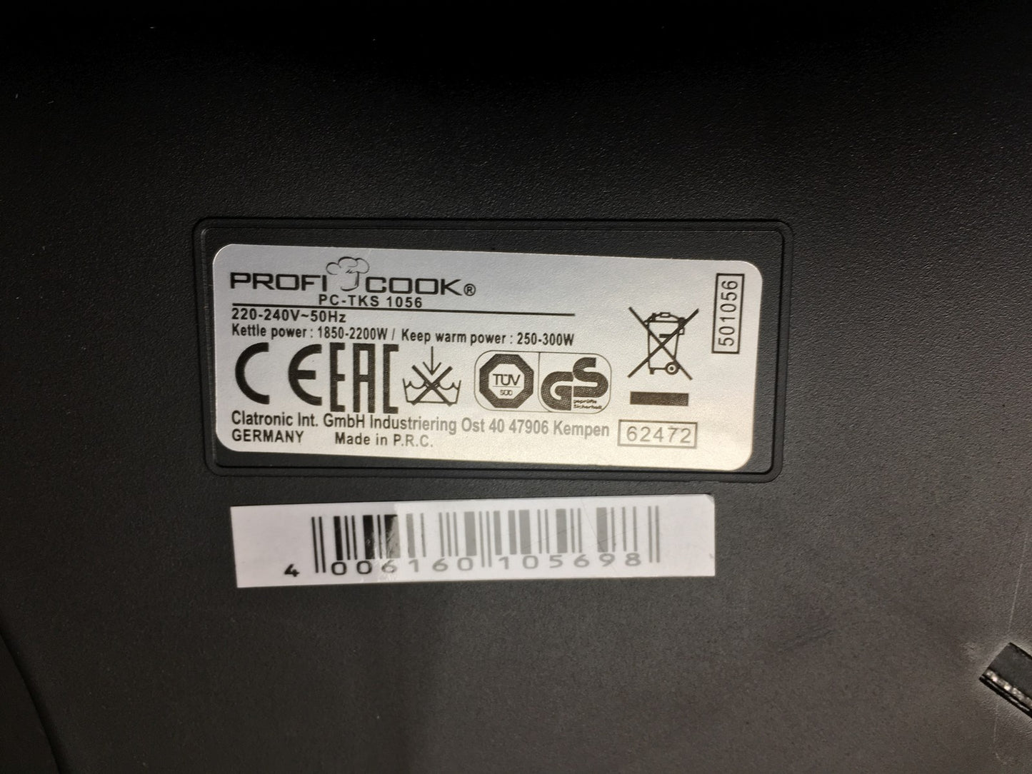 ProfiCook PC-TKS 1056 3in1 Wasserkocher, Kaffeemaschine und Teekocher, I37720