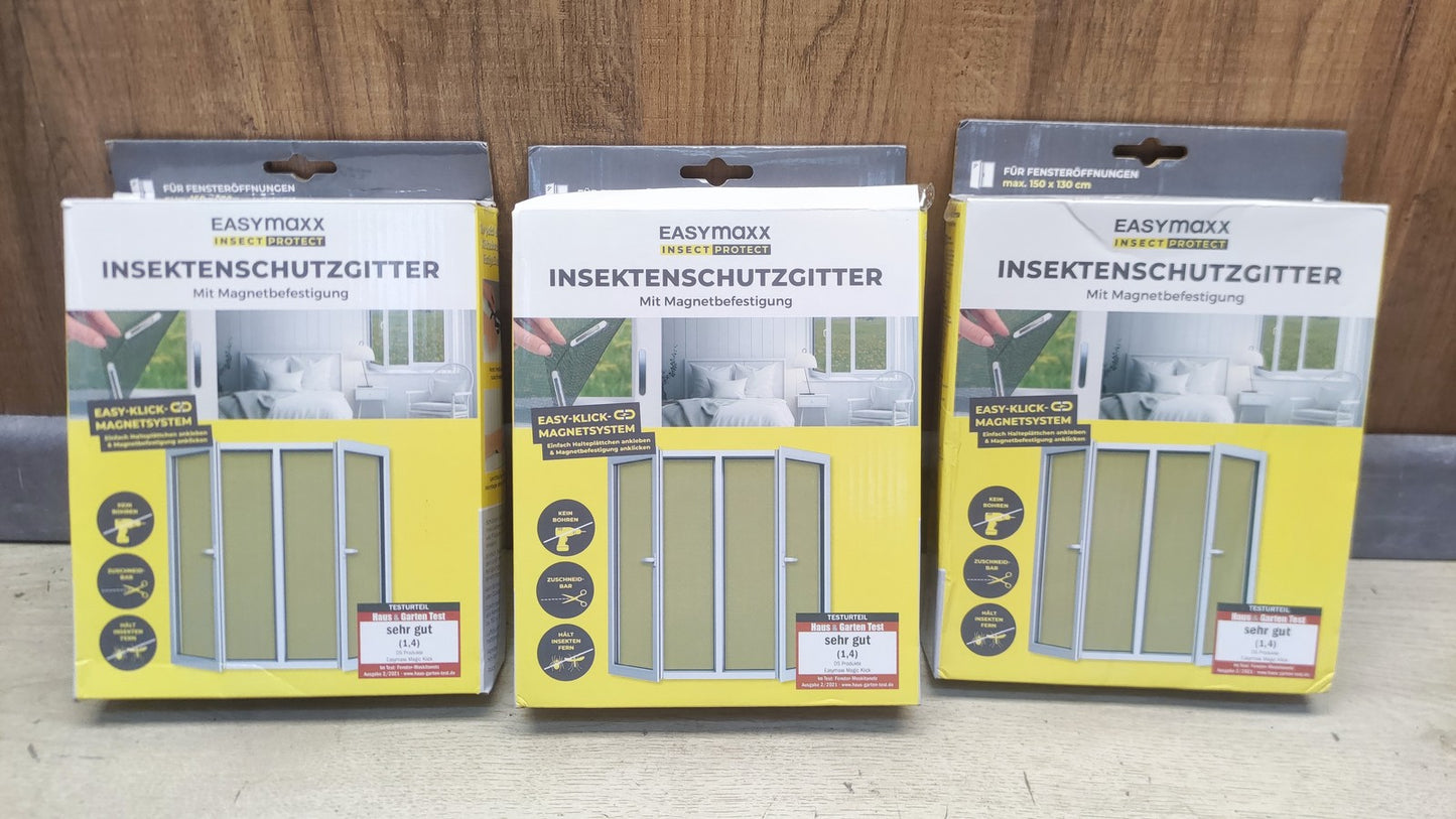 EASYmaxx Fliegengitter mit Magic Click für Fenster bis 150x130 cm, 3 St, I38044