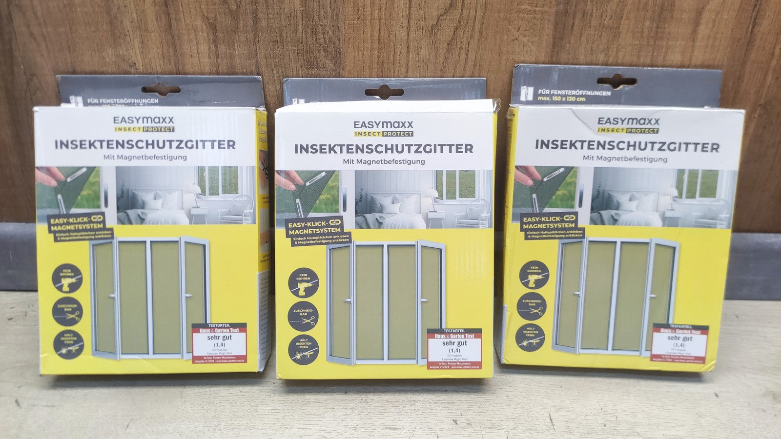 EASYmaxx Fliegengitter mit Magic Click für Fenster bis 150x130 cm, 3 St, I38044
