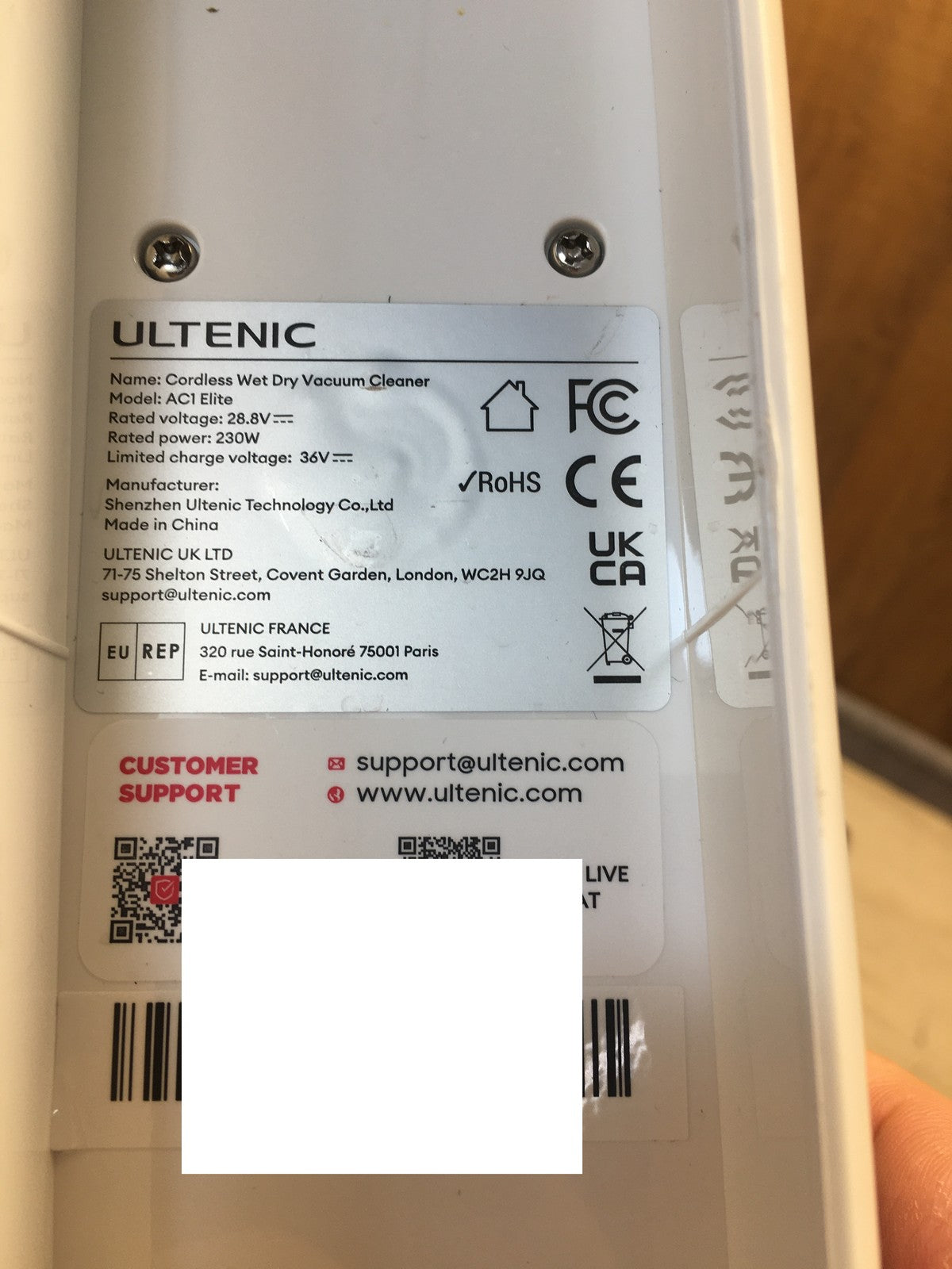 Ultenic AC1 Elite Nass-/Trockensauger kabellos, I39373