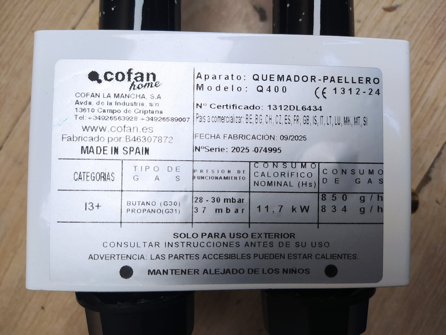 Cofan Paella-Brenner, Ringkocher, passend für Paella-Pfannen aus Stahl, I37212