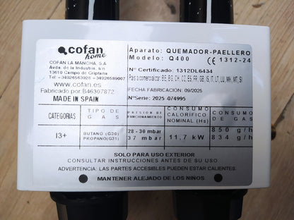 Cofan Paella-Brenner, Ringkocher, passend für Paella-Pfannen aus Stahl, I37212