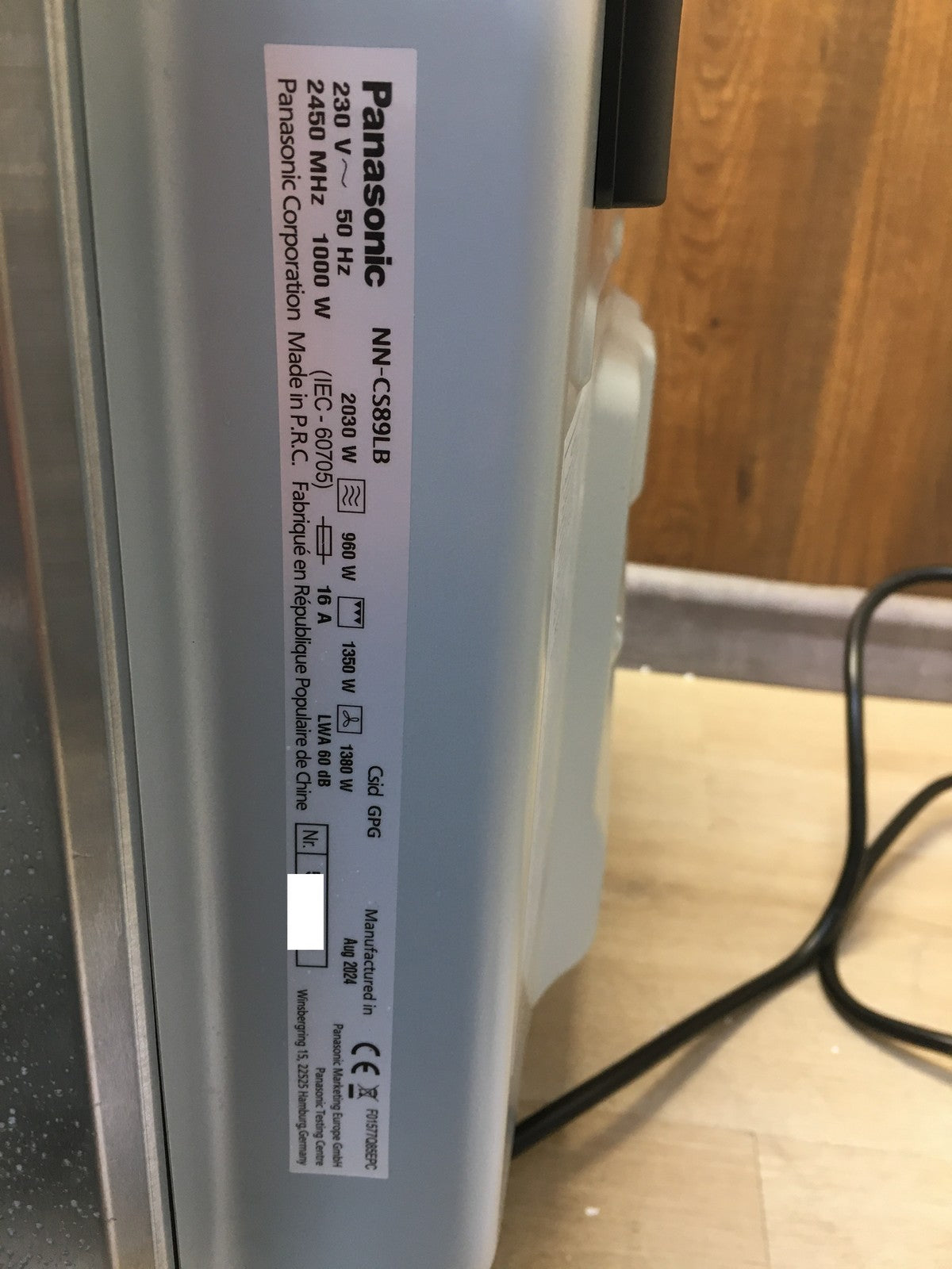 Panasonic NN-CS89LB 4-in-1 Kombi-Mikrowelle, Dampfofen & Grill, 31 L, I37799