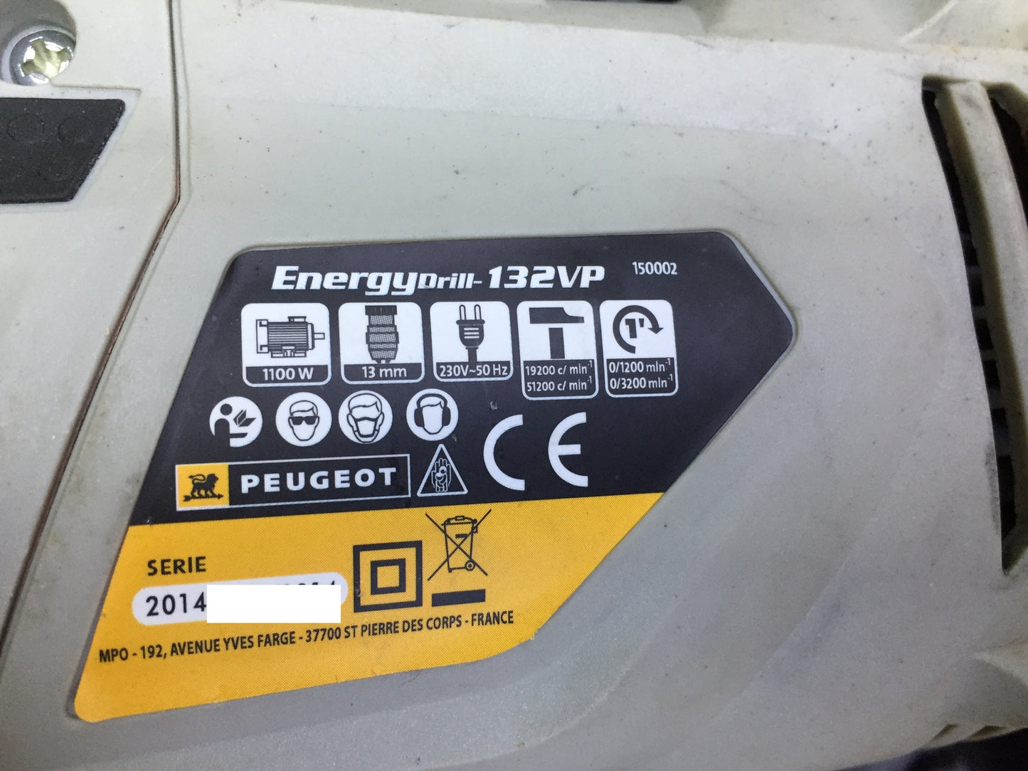 Peugeot EnergyDrill 132 VP Bohrmaschiene 110 W, I28057