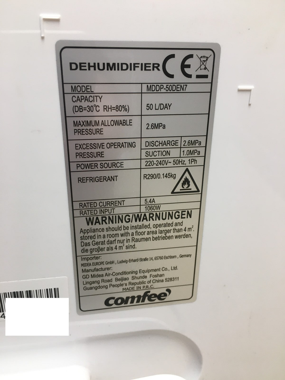 Midea Comfee MDDP-50DEN7 Luftentfeuchter I37825