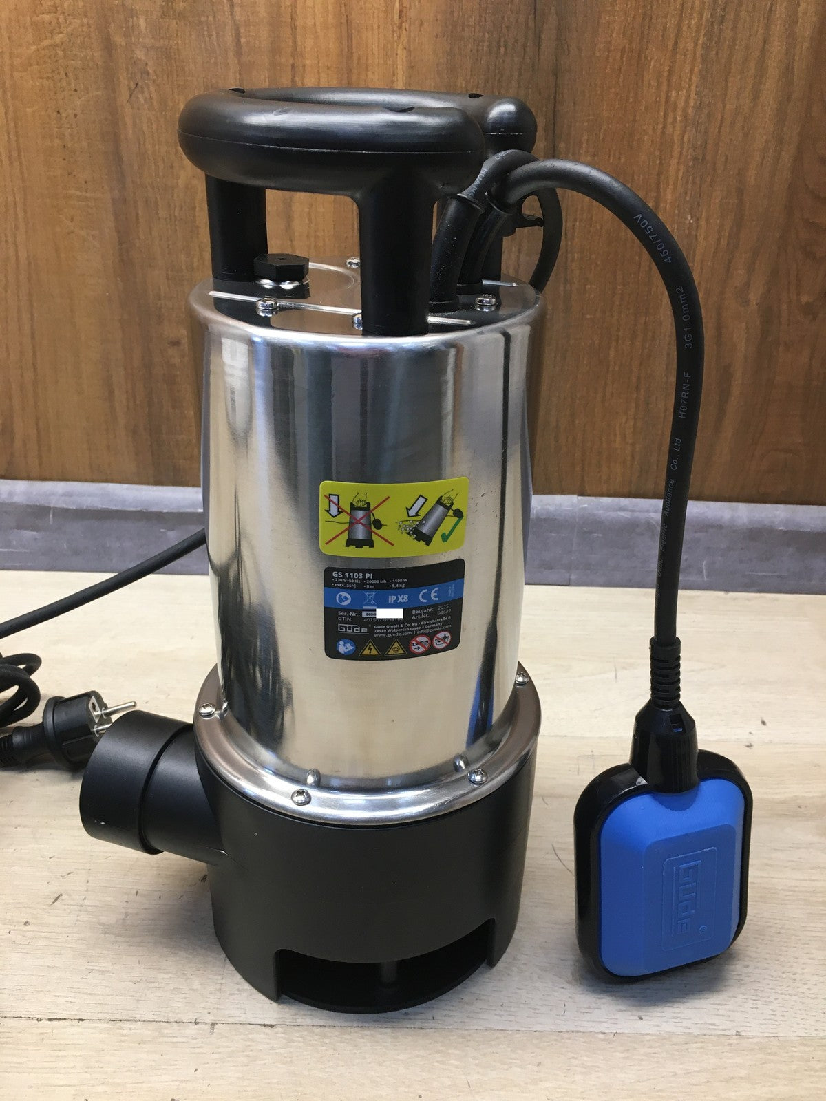 Güde 94639 Schmutzwassertauchpumpe GS 1103 PI, I39918