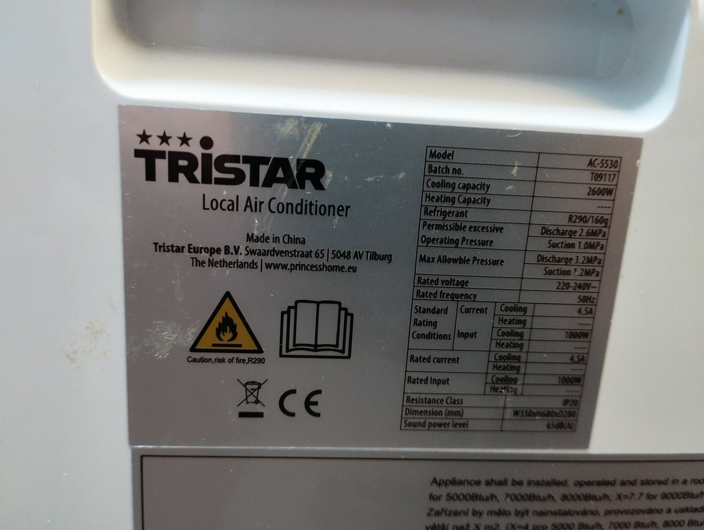 Tristar mobile Klimaanlage AC-5530, 9000BTU, Klimagerät, I39702