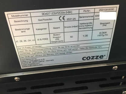 cozze 17" Pizzaofen mit rotierendem Pizzastein ‎90427, 6,0 kW Gasofen, I38990