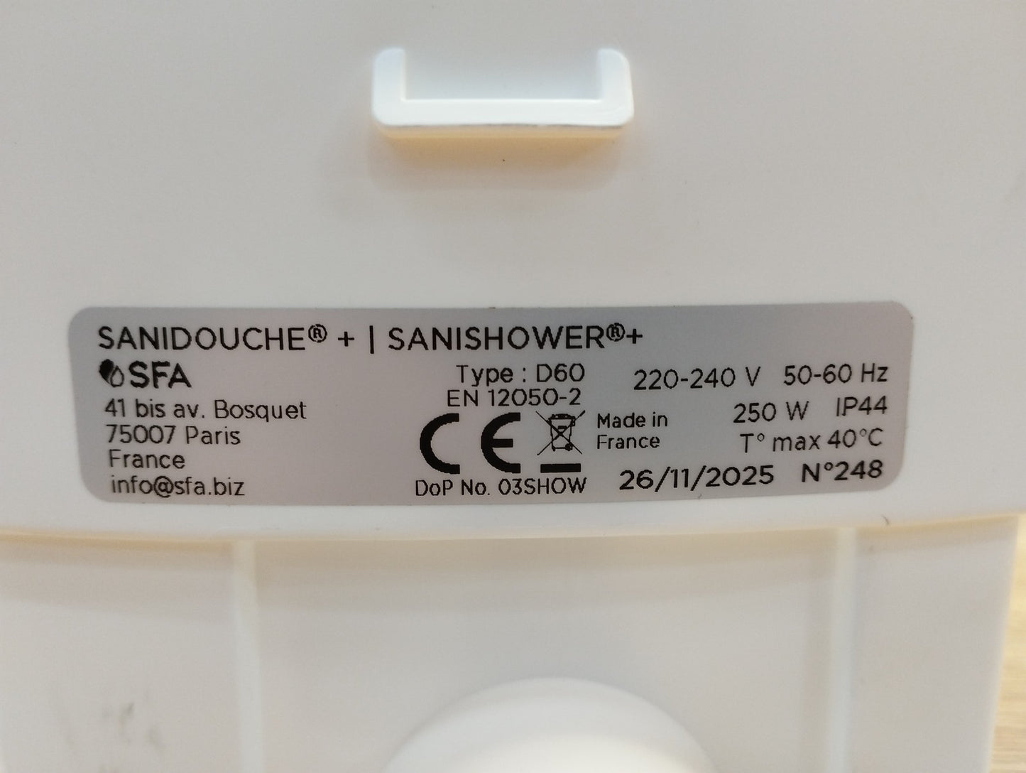 SFA SANIBROY D60 Schmutzwasserpumpe, Haushaltspumpe SANIDOCHE+, I40006