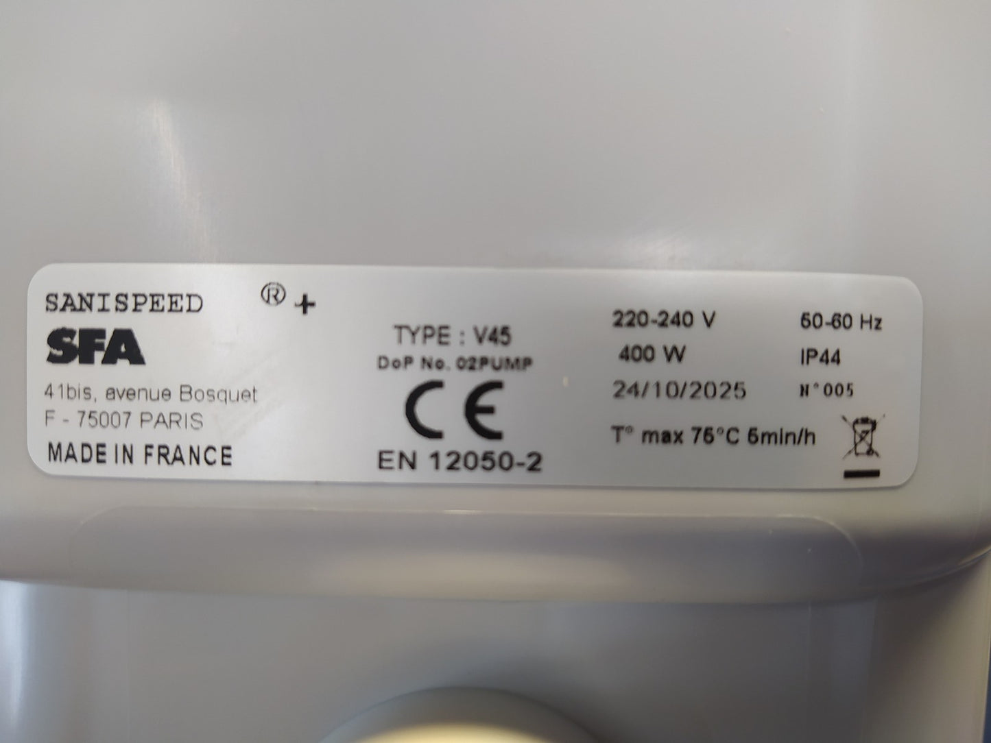 SFA 0026P Hebeanlage SANISPEED+, weiß, I37130