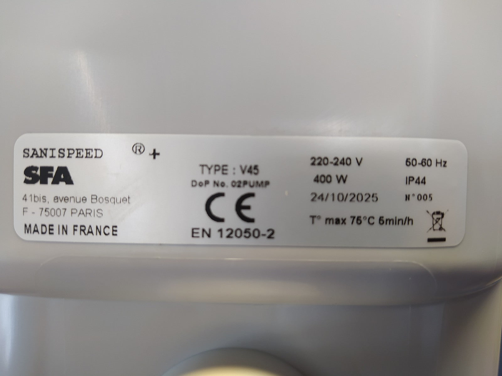 SFA 0026P Hebeanlage SANISPEED+, weiß, I37130