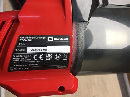 Einhell Akku-Stielstaubsauger TE-SV 18 Li Solo, 18V, I40837