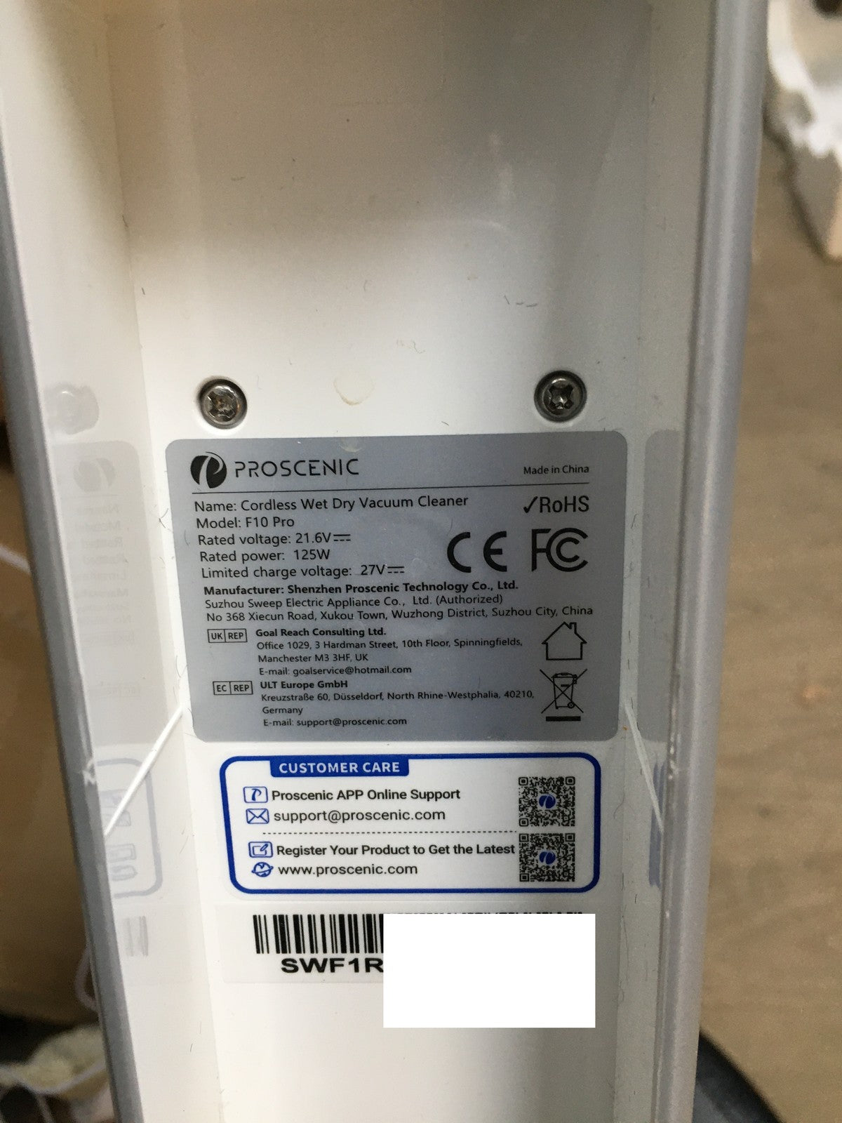 Proscenic F10 Pro Nass-/Trockensauger, I36027