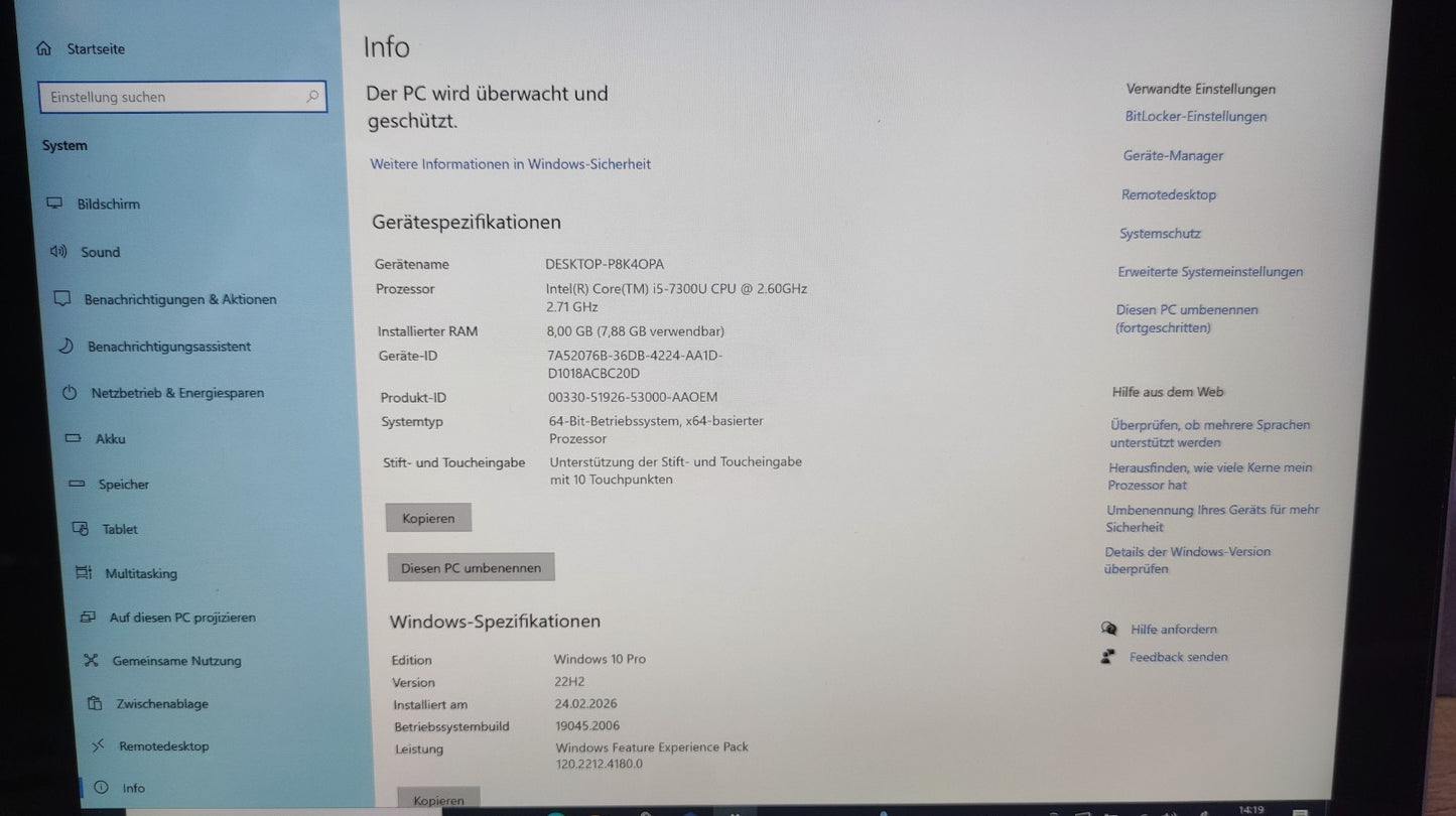 HP Elite X2 1012 G2 Tablet 2-in-1 Touch 12.3" 2736x1824 i5-7300U 8GB 256GB WiFi
