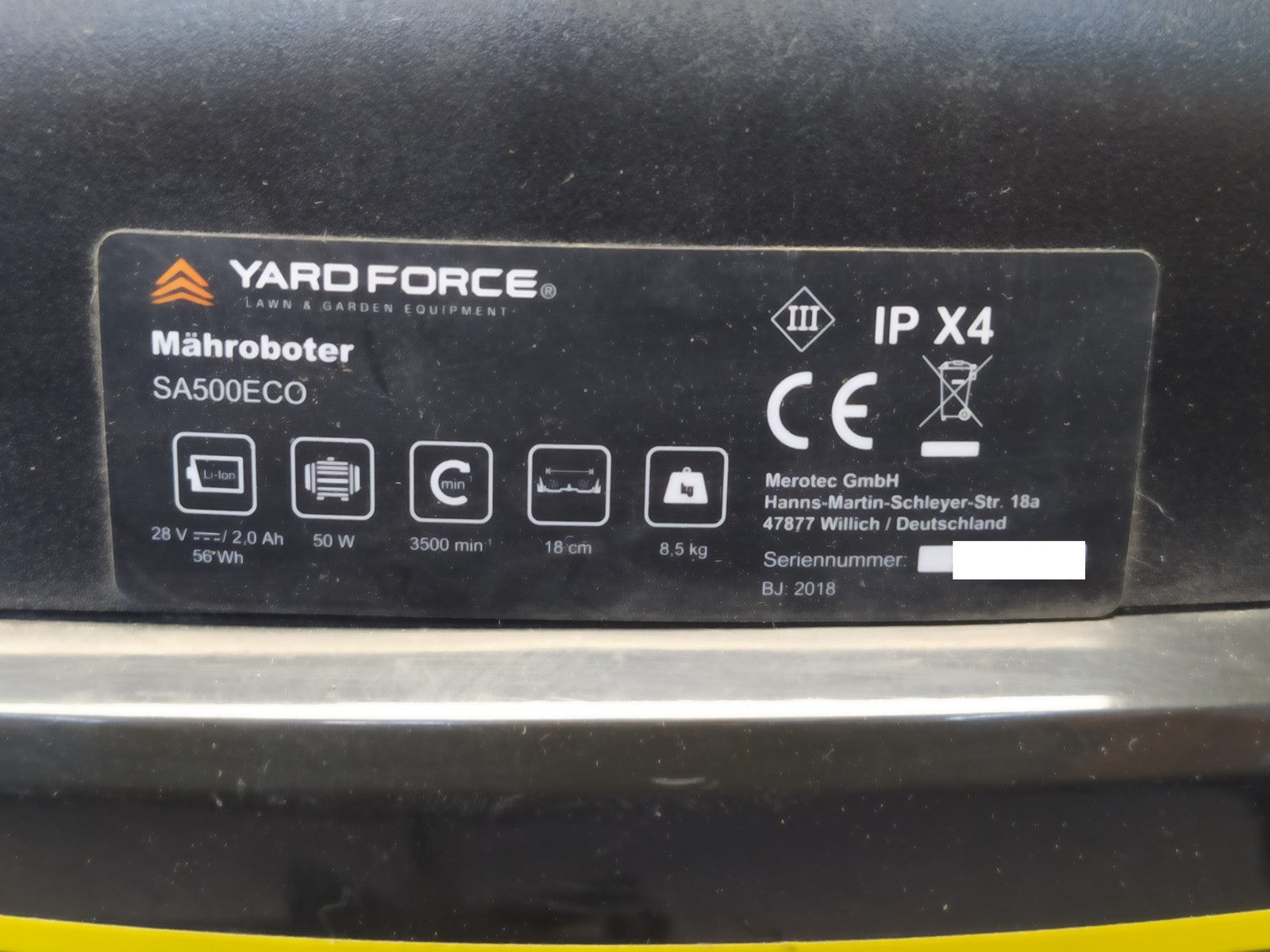 Yard Force SA500ECO Akku-Rasenmähroboter für bis zu 500m² , I38471