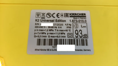 Kärcher 1.673-010.0 Hochdruckreiniger K 2 Universal Edition, max. 110 bar