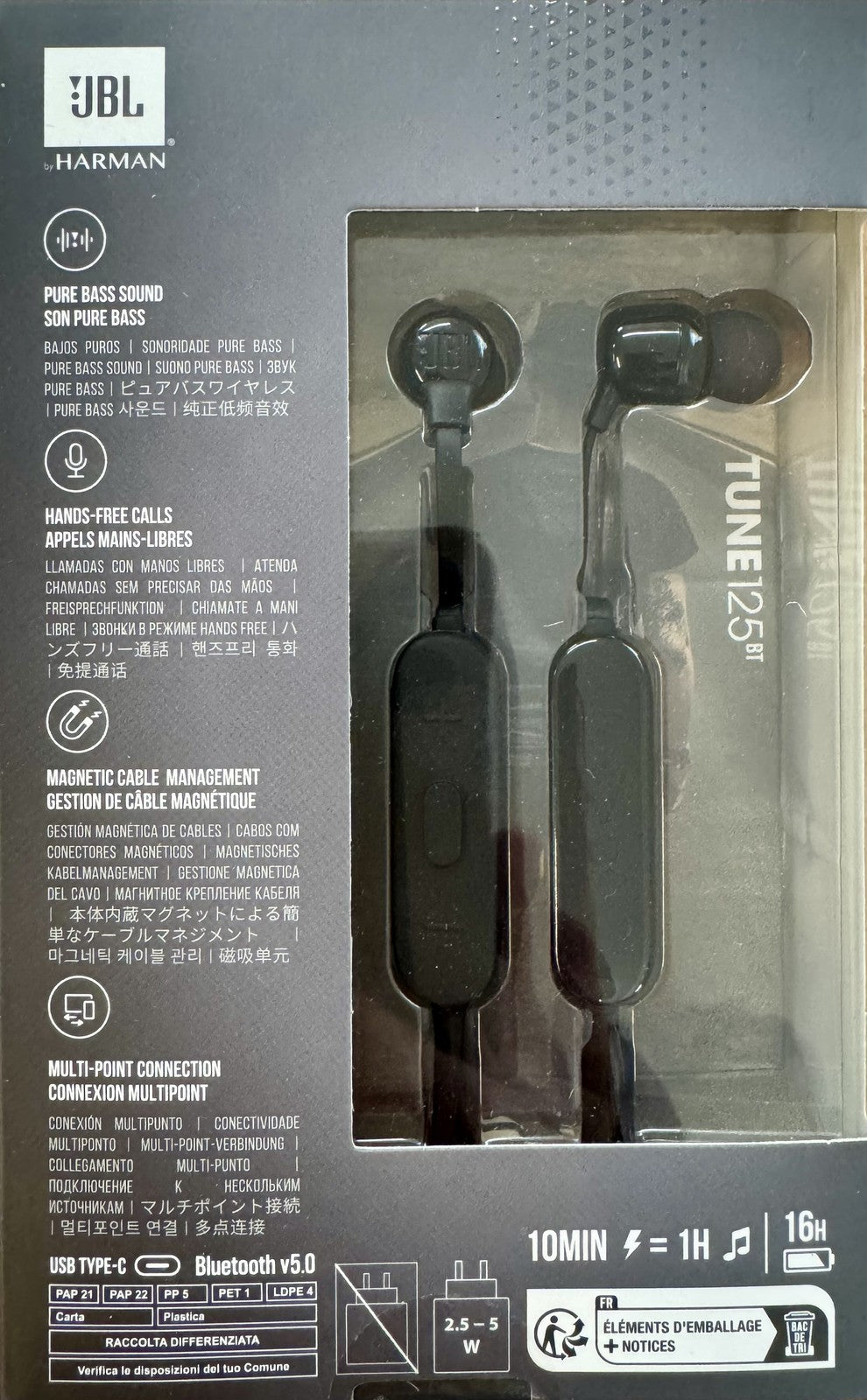 JBL Harman drahtloser In-Ear-Kopfhörer TUNE 125 BT schwarz I39593