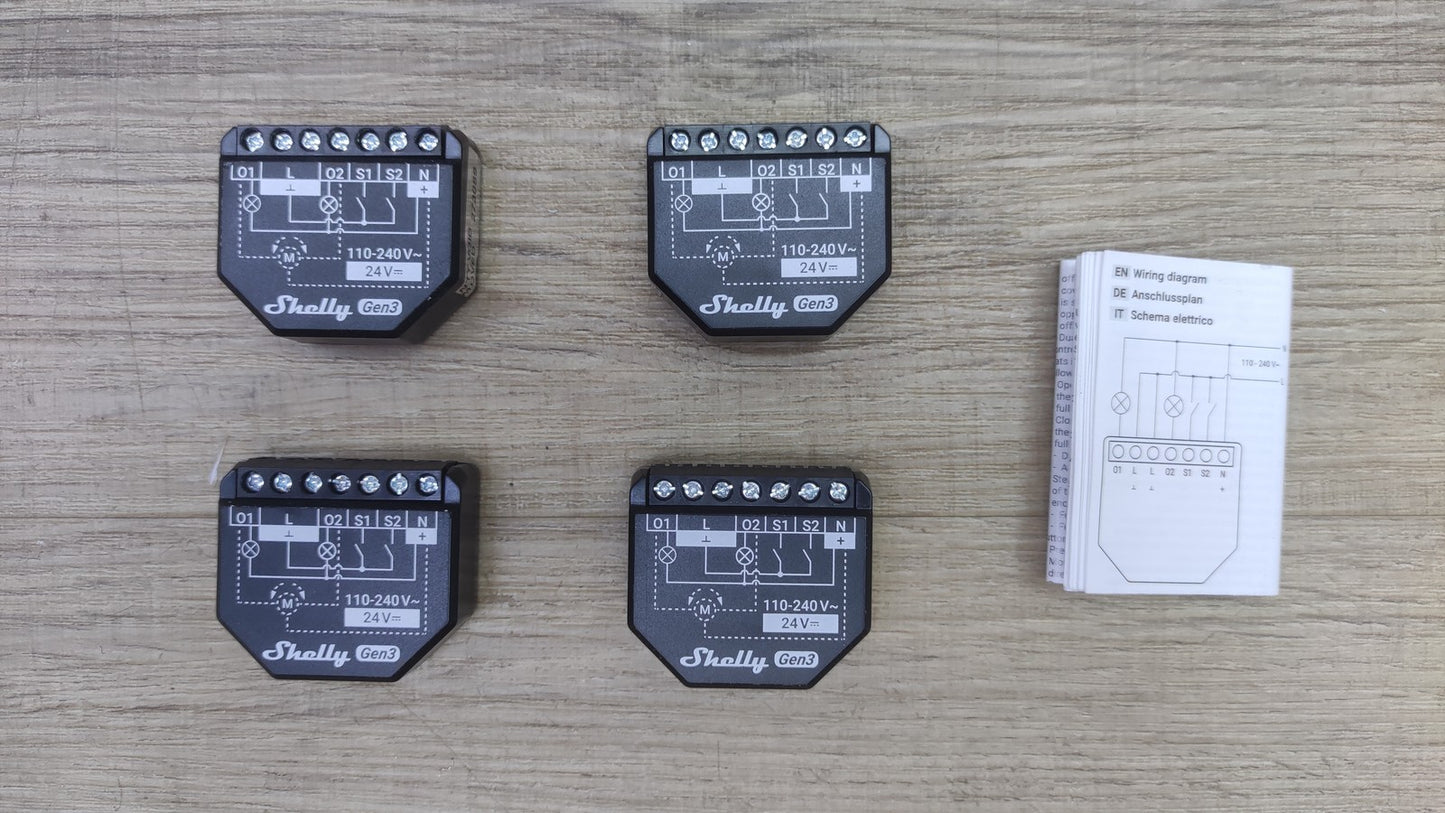 Shelly 2PM Gen3 WLAN Smart Relais Schalter, Rolladenschalter, 4 Stück, I38954
