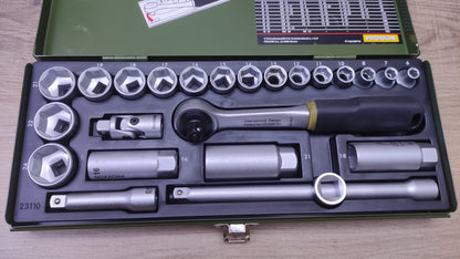 PROXXON 23110 Steckschlüsselsatz, mit 3/8"-Umschaltratsche, 24-tlg., I40918