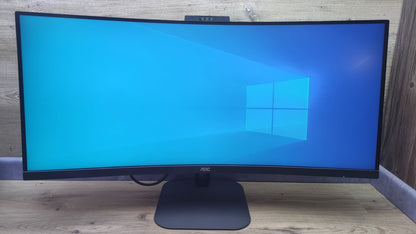 AOC CU34V5CW/BK Monitor 34" UWQHD 3440x1440 AMD FreeSync 100Hz Webcam Mikrofon