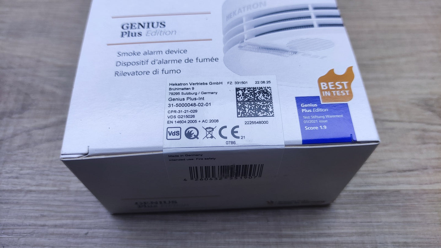 Hekatron Rauchmelder Genius Plus mit Batterien 31-5000048-02-01, I37039