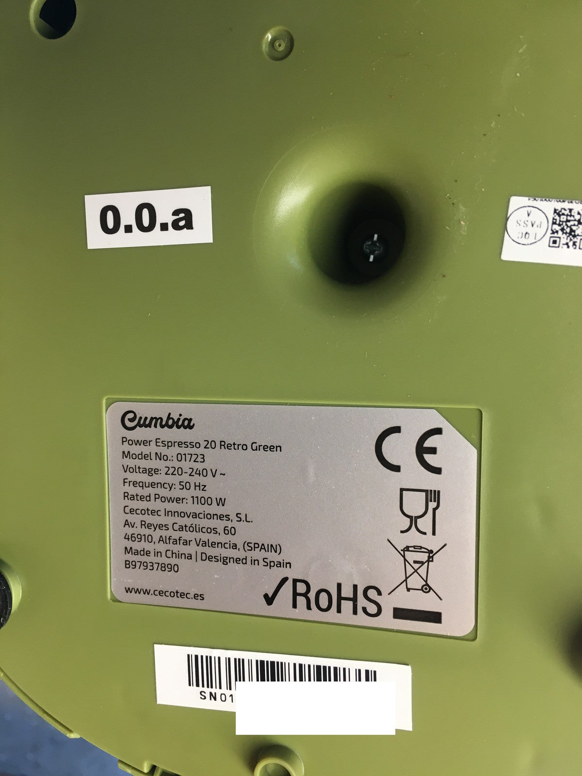 Cecotec Espressomaschine Power Espresso 20 Retro Green (01723) Grün, I39716
