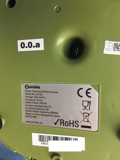 Cecotec Espressomaschine Power Espresso 20 Retro Green (01723) Grün, I39716