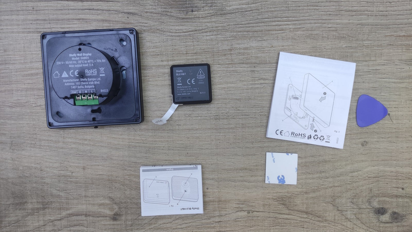 Shelly Wall Display + Blu H&T Sensor Schwarz, I39068