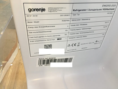 Gorenje R39EPW4 Tischkühlschrank Freistehend, 40dB, 92 L, EEK E, I39436