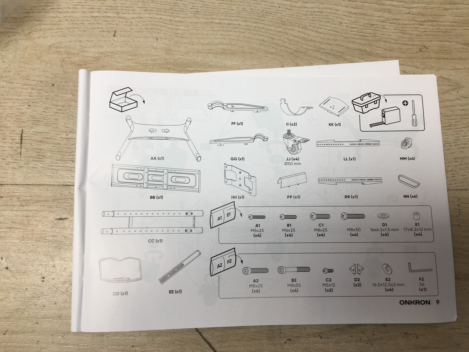 ONKRON TS1551-B TV Ständer rollbar für 40-70 Zoll Fernseher, I37798