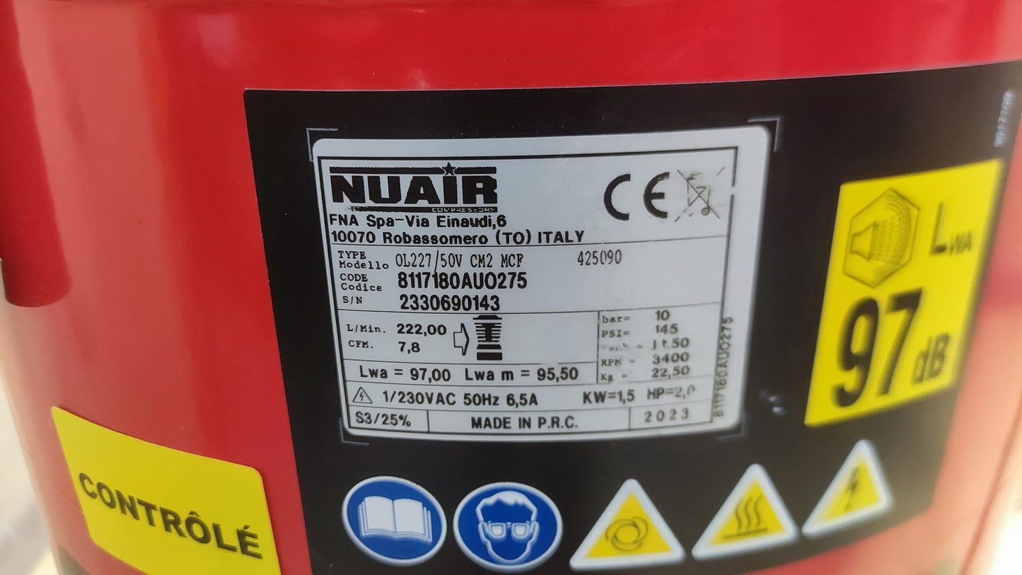 Mecafer 425090 Mobiler Kompressor 50 L 2 kW 10 bar, I38271