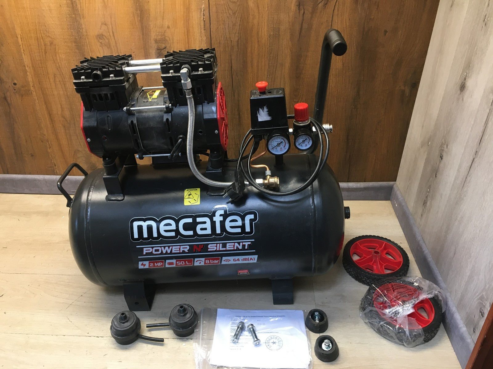 Mecafer 425563 Druckluftkompressor 8 bar, 50L, I38575