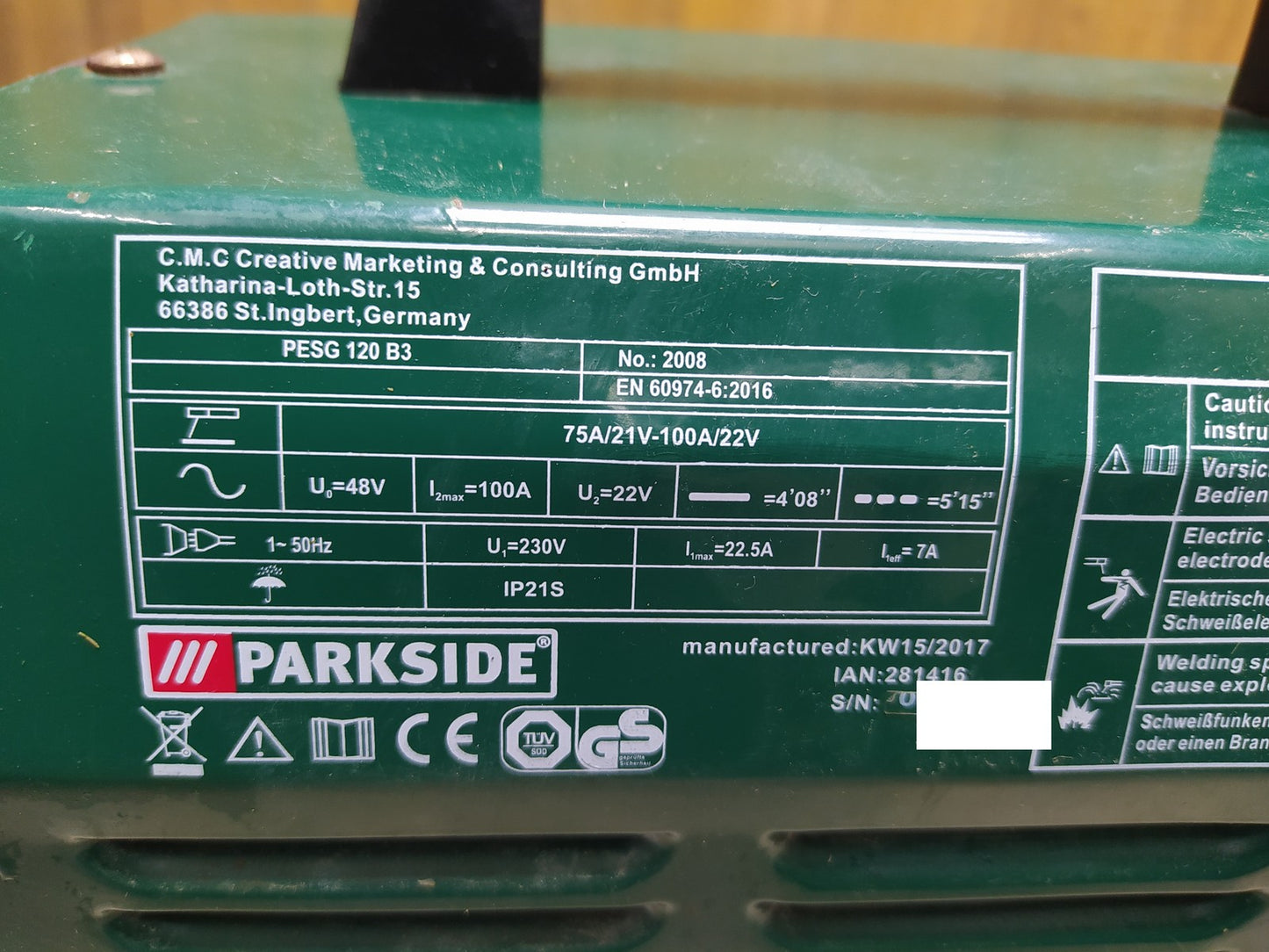 Parkside PESG 120 B3 Schweißgerät, I35665