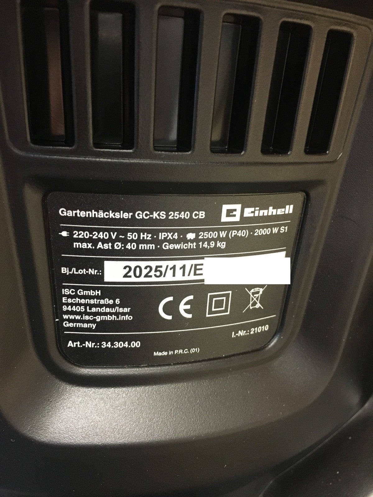 Einhell Elektro-Messerhäcksler GC-KS 2540 CB, 2.500 W, I41044