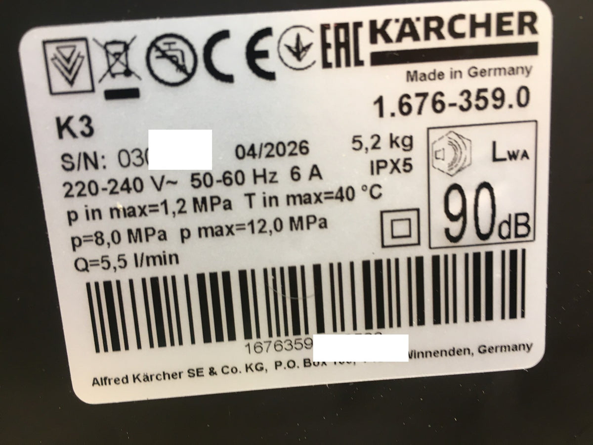 Kärcher 1.676-359.0 Hochdruckreiniger K 3, max. 120 bar, I40835