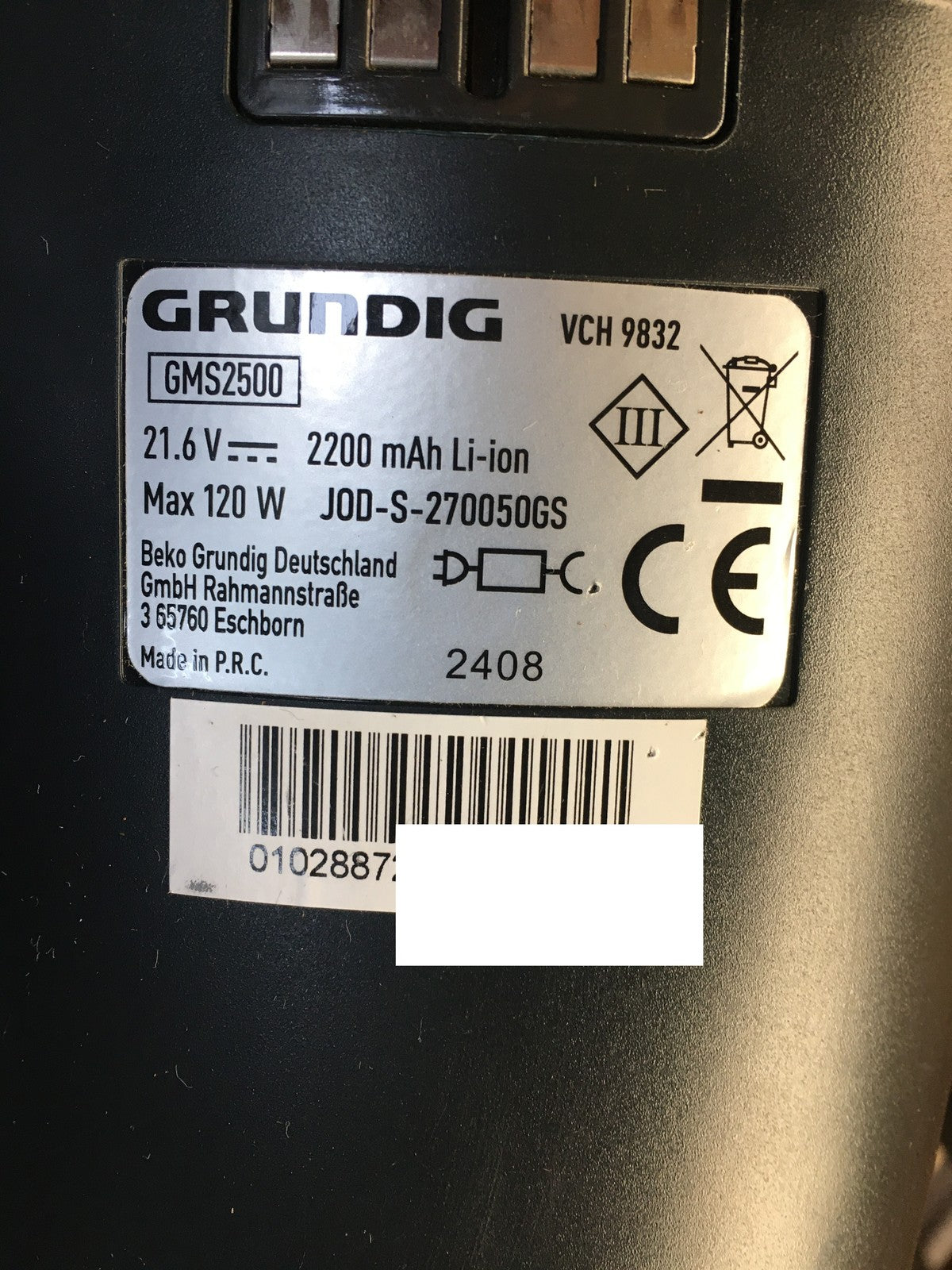 Grundig GMS2500 2 in 1 Akku-Stab-/Handstaubsauger VCH 9832, I36231
