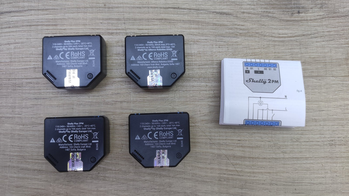 Shelly Plus 2PM Wlan & Bluetooth 2 Kanäle Smart Relais Schalter, 4 Stück, I38734