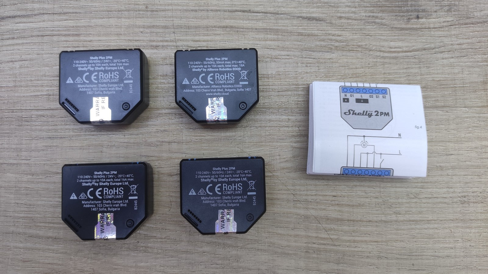 Shelly Plus 2PM Wlan & Bluetooth 2 Kanäle Smart Relais Schalter, 4 Stück, I38734
