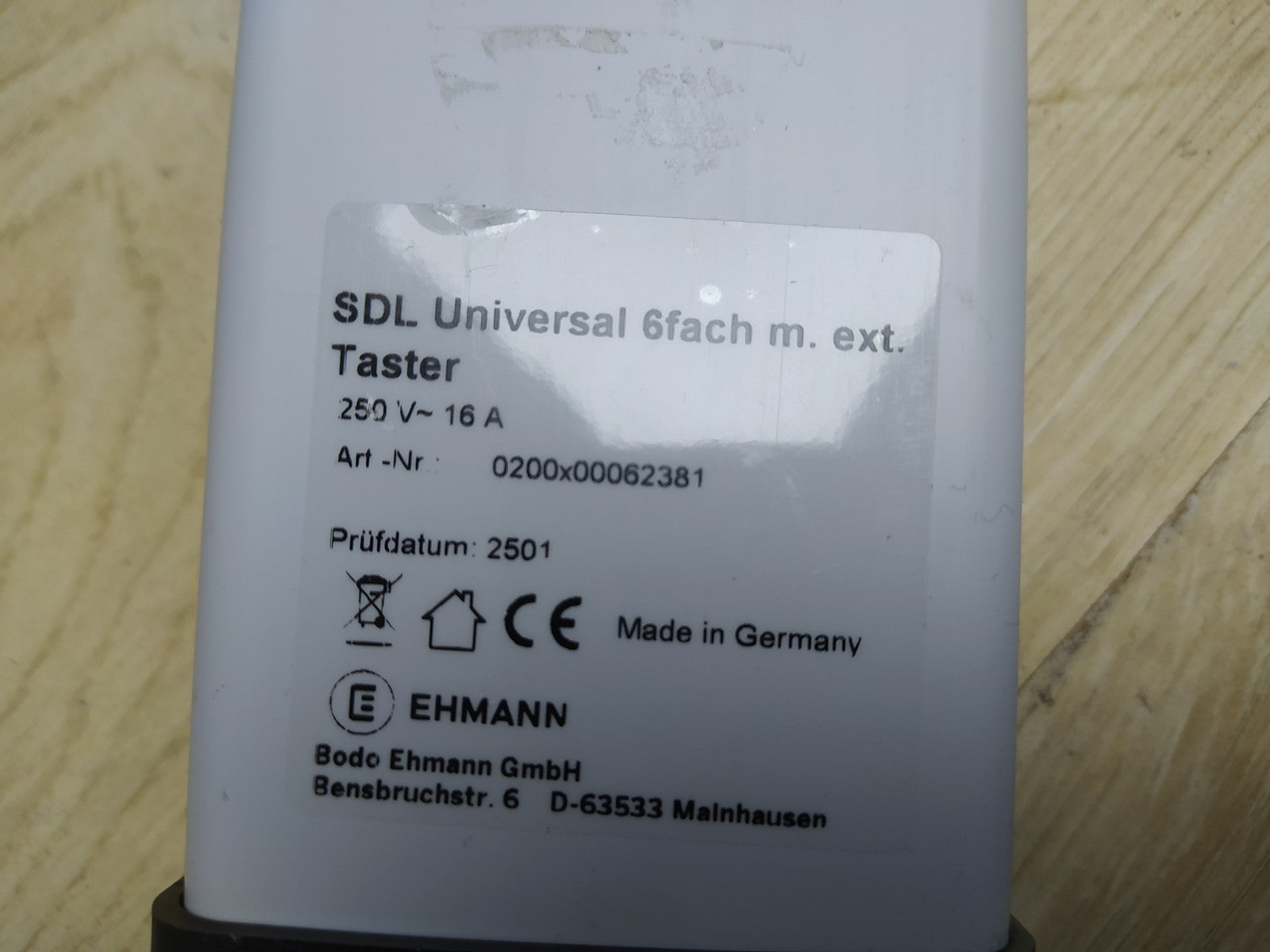 Ehmann 0200x00062381 Steckdosenleiste mit Schalter 6-fach, I35105