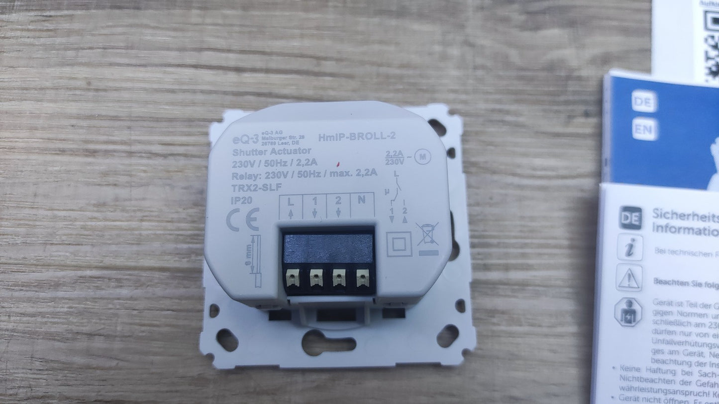Homematic IP Rollladenaktor für Markenschalter HmIP-BROLL-2 151322A0, I37995