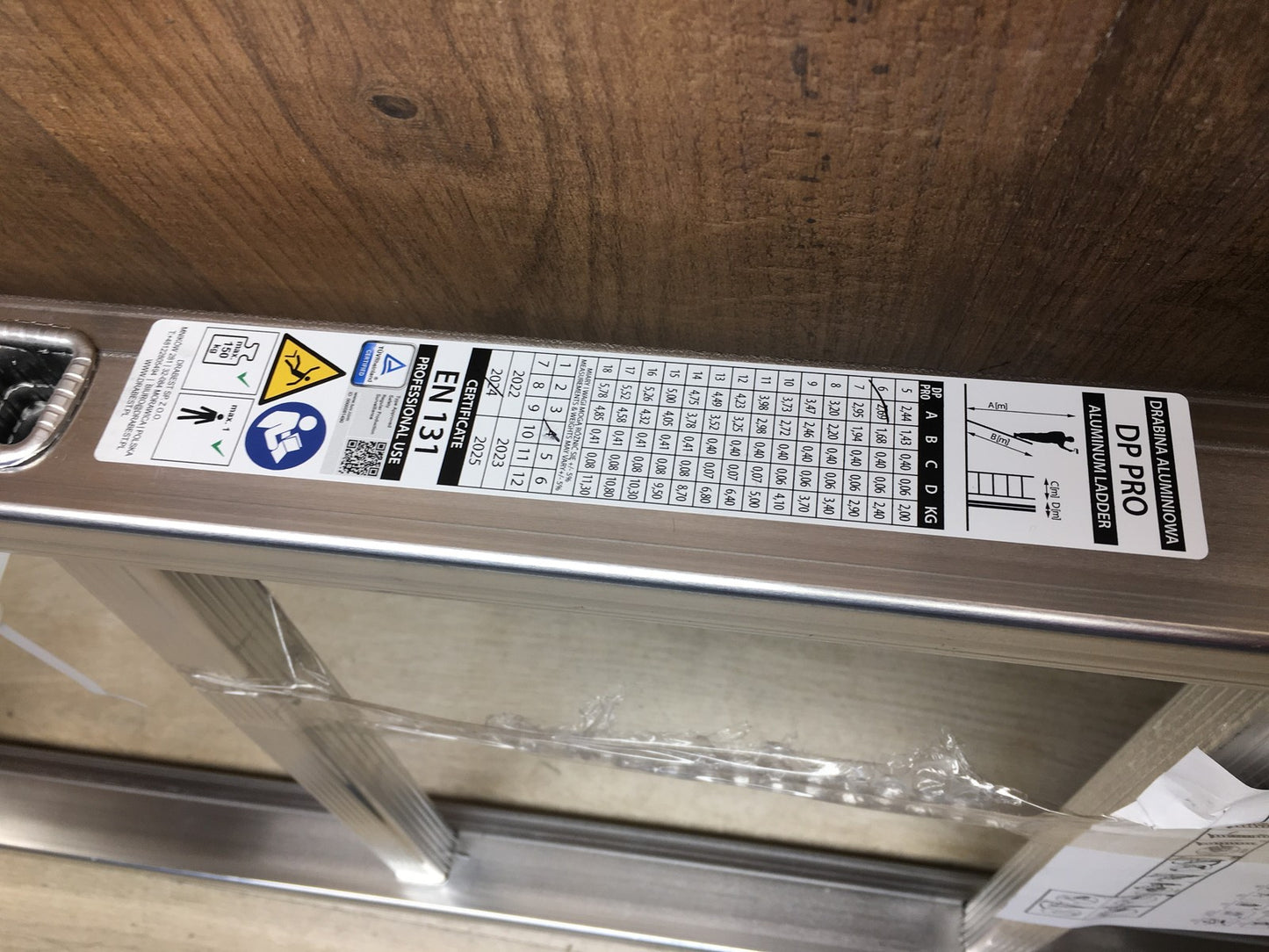 DRABEST PRO Serie Anlegeleiter Aluminium-Stufenleiter 6 Stufen, I38564