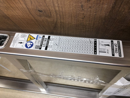 DRABEST PRO Serie Anlegeleiter Aluminium-Stufenleiter 6 Stufen, I38564
