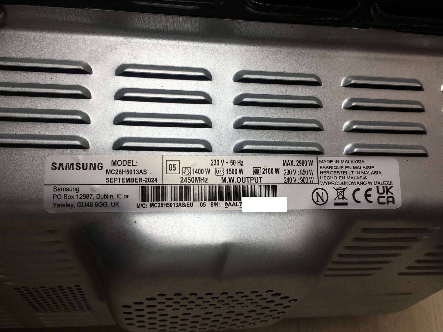 Samsung Smart Oven Mikrowelle mit Grill MC28H5013AS, 28L, 900W, I38795