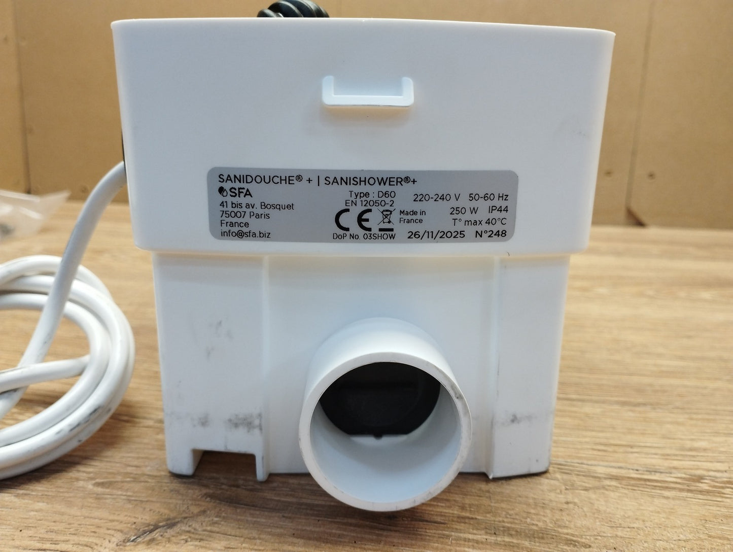 SFA SANIBROY D60 Schmutzwasserpumpe, Haushaltspumpe SANIDOCHE+, I40006
