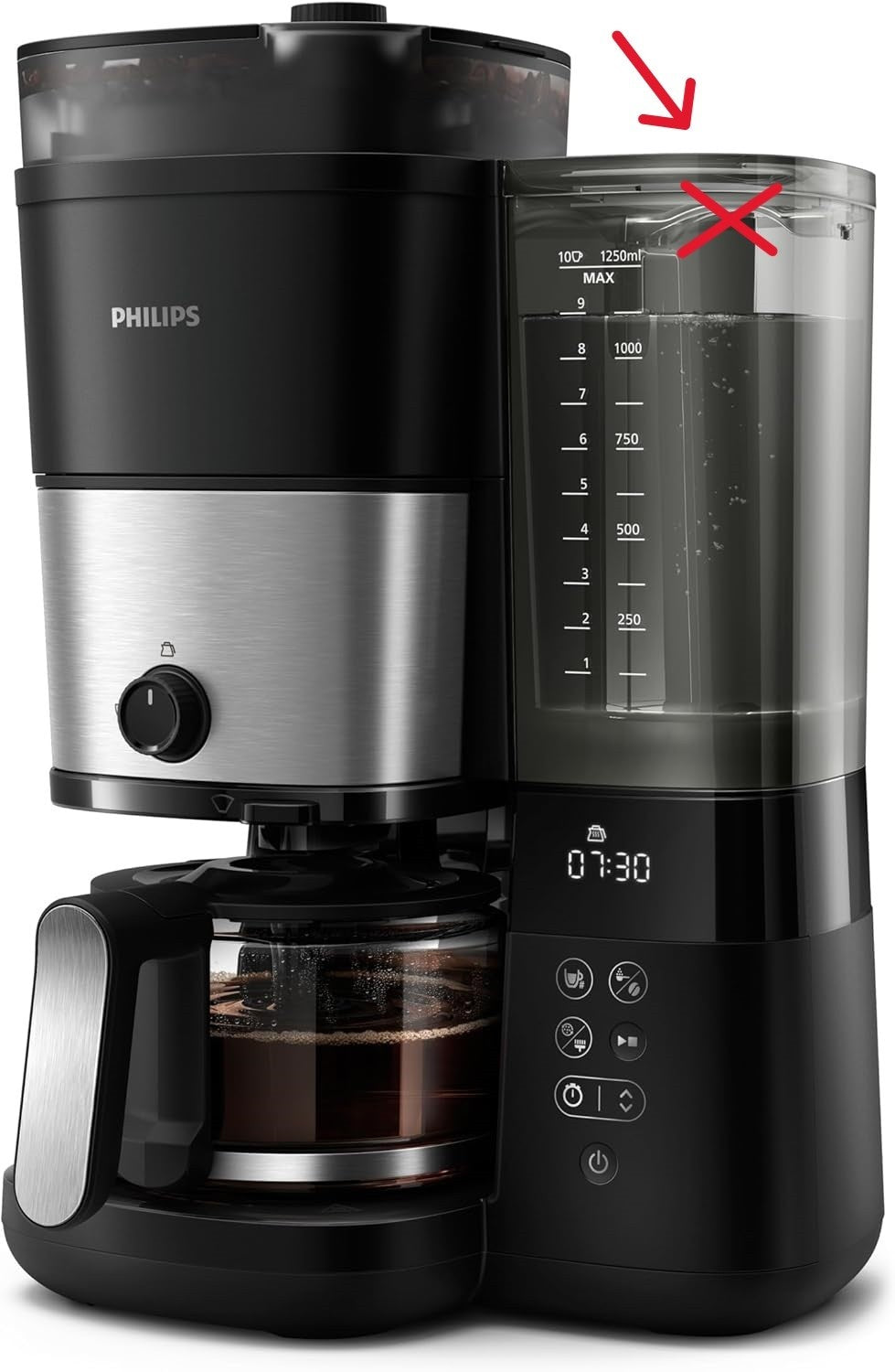 Philips HD7900/50 Filterkaffeemaschine, 1,25-L-Glaskanne, I39653